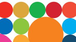 Business Operations Strategy presentation cover showing bright colourful circles against a white background.
