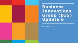 Cover shows BIG Update 6 title against a solid background by a grid of colourful rectangle grid.