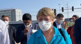 La Alta Comisionada Michelle Bachelet durante su visita a China, en Ürümqi, Región Autónoma Uigur de Xinjiang, China.