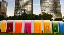 تم تصميم جناح أهداف التنمية المستدامة في مقر الأمم المتحدة باعتباره "مساحة اجتماعات فريدة ذات تركيب فني".