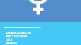 Portada del documento con un fondo en dos tonos de azul y el símbolo de igualdad de género en blanco.