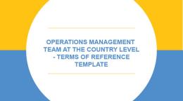 Portada del documento con un fondo en amarillo y azul, con el título en inglés dentro de un círculo blanco.