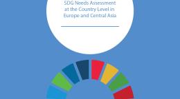 Portada del documento con un fondo azul, la rueda de los ODS y el título del documento dentro de un círculo blanco.