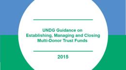 Portada del documento con un fondo azul y verde, y el título en inglés dentro de un círculo blanco.