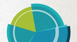 Portada del documento con una ilustración central de un gráfico circular, con secciones en azul, verde y aguamarina.