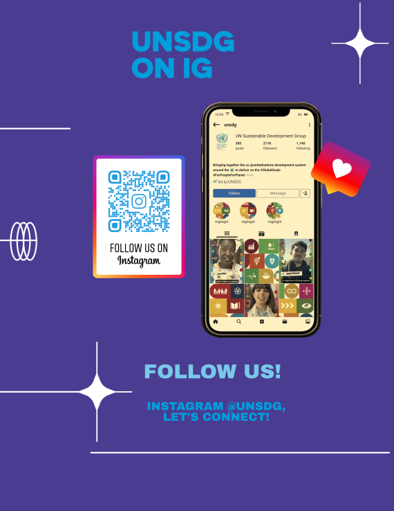 A graphic showcasing the UNSDG's new instagram channel