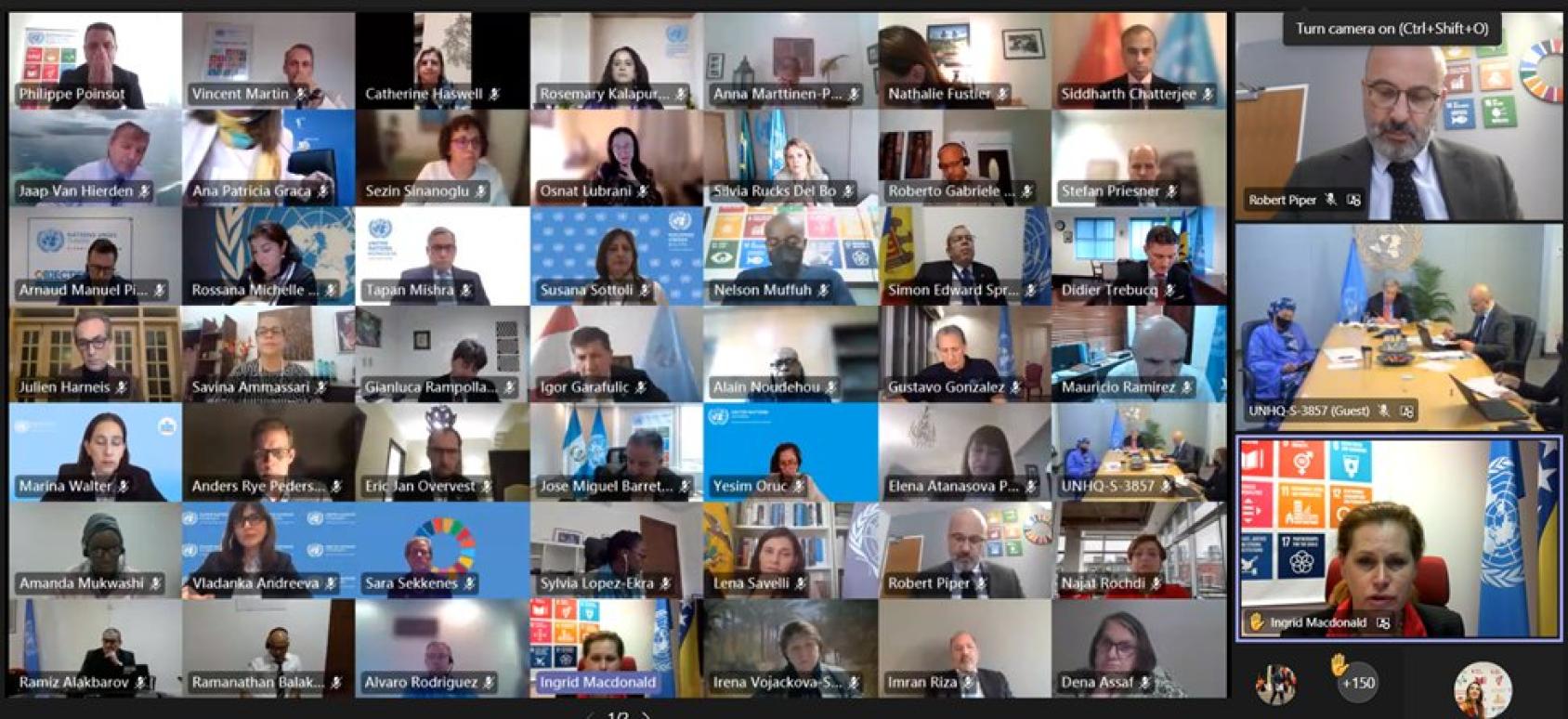 شبكة توضح مختلف المشاركين في الاجتماع العالمي للمنسقين المقيمين.