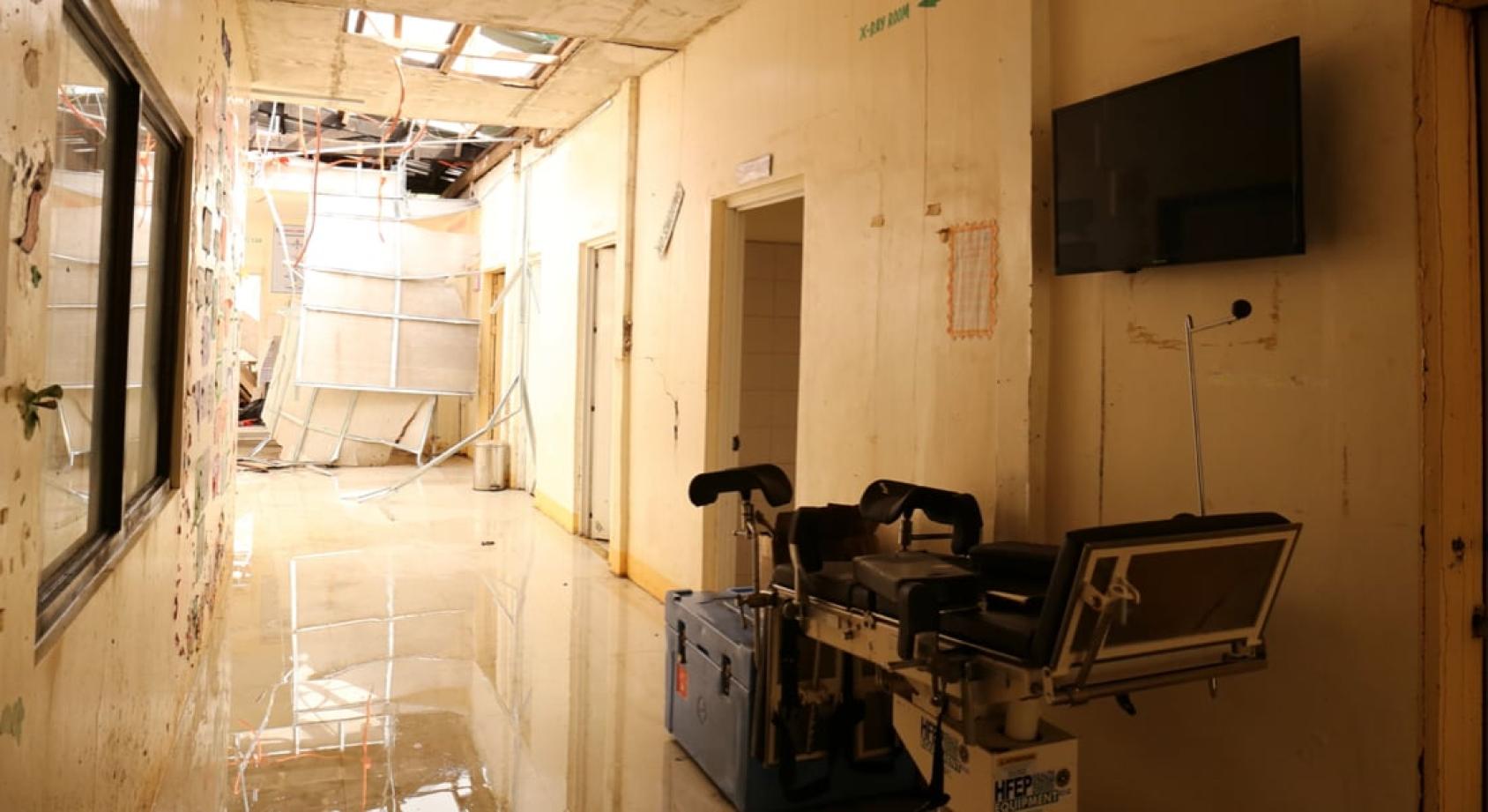 A dark room in a hospital