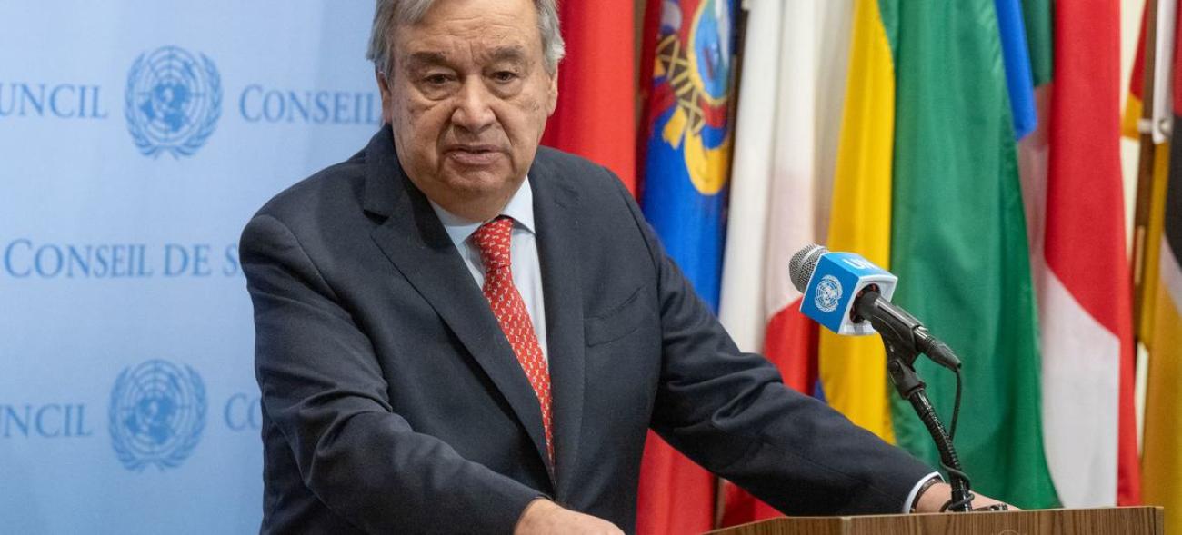 El Secretario General António Guterres informa a los periodistas sobre la crisis climática tras su reciente viaje a Chile y la Antártida.