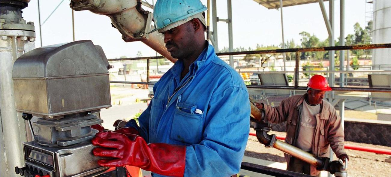 Workers in a factory in Ethiopia