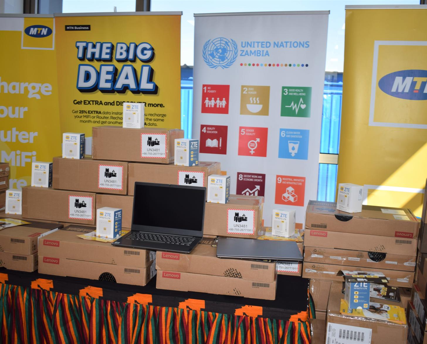 Digital equipment provided by the UN in Zambia to support government operations during the COVID-19 outbreak.