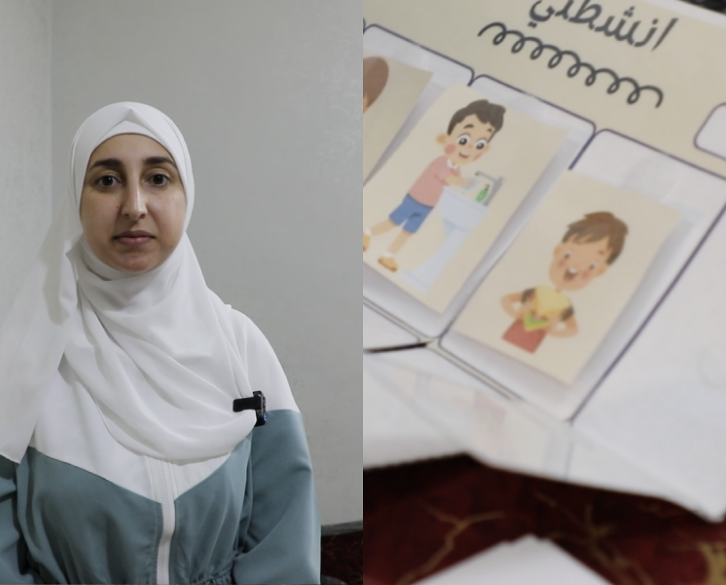 Israa, a mother for a child with disability, initiated an educational games in the form of brain exercises.