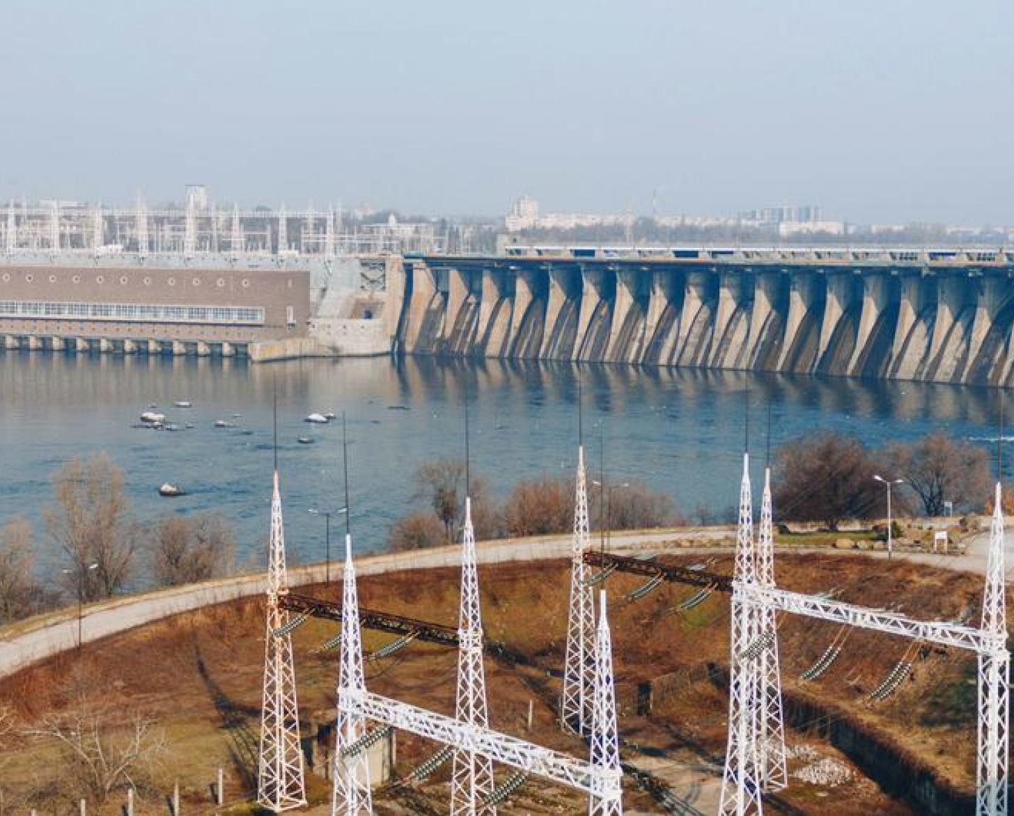 The Dnieper hydroelectric power station in Zaporizhzhia, Ukraine.