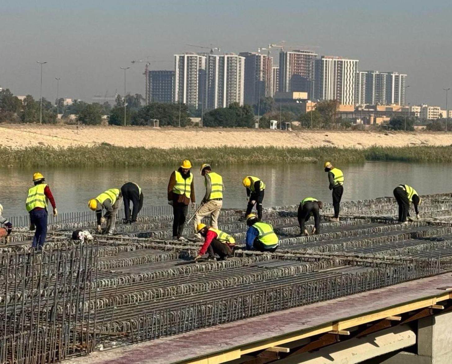 A group of people working on a construction site
