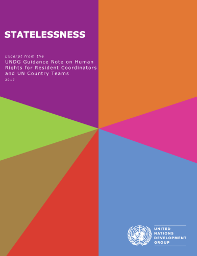 Cover of publication shows colourful diagonal shapes with the title on the top left.