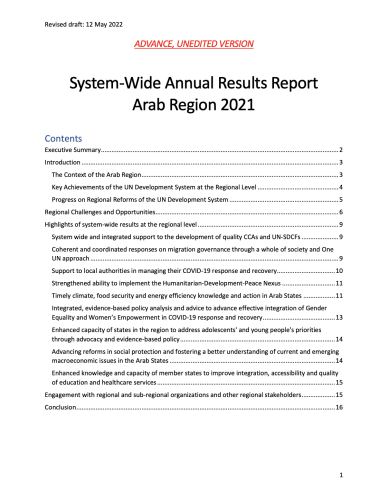 First page of the document with the title and table of contents