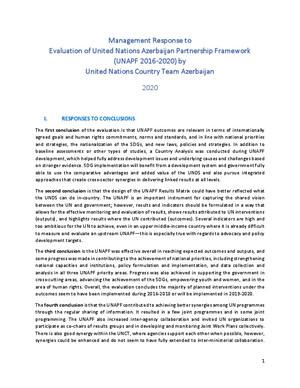 Оценка ЮНДАФ/РП: ответы руководства